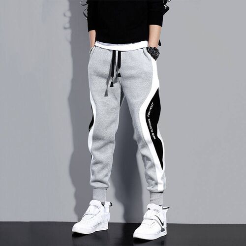 Spring Autumn Mens Wide Loose Casual Pants Mens Patchwork N