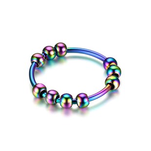 New Stainless Steel Beads Anxiety Rings Stress Relief Fidget