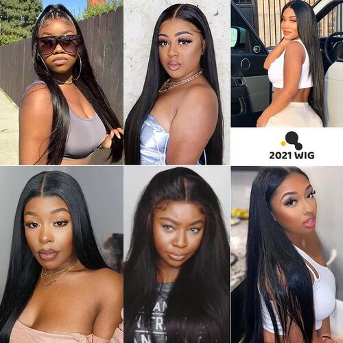 Fashion Long Straight Hair Womens Wig High Temperature Silk