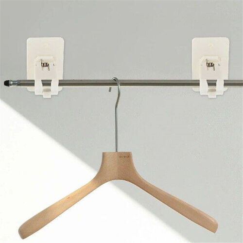 2pcs Curtain Rod Bracket No Drill Adhesive Hooks for