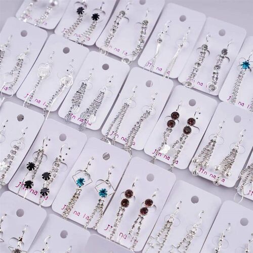 10Pairs/Lot New Korean Fashion Shiny Pearl Geometric Tassel