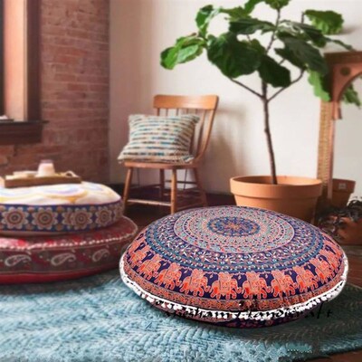 43CM Round Mandala  Pillowcase Bohemian Cushion ver Floor Cu