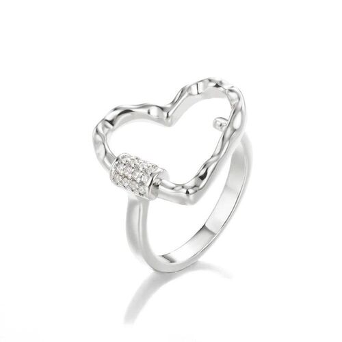 Zircon Heart Rings For Women Fashion High Quality Stainless