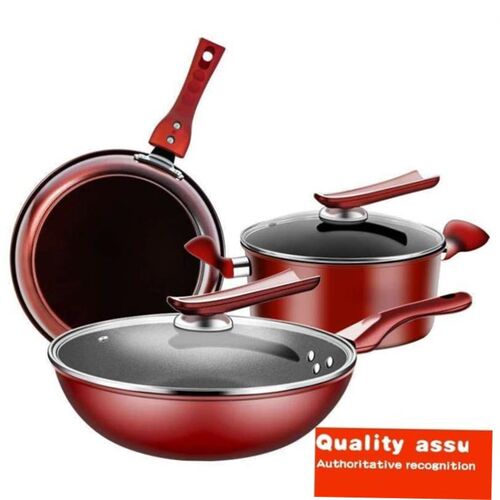 -  cooking nonstick fry pan soup pot wok 3 set