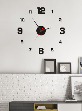 DIY Wall Clock 40cm/16 Frameless Modern 3D Wall Clock Mirr
