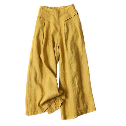 [in Stock] tton And Linen Wide Leg Pants Skirt Pants Womens