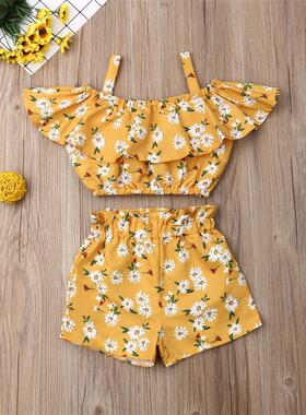 Newest Fashion Summer Toddler Baby Girl Clothes Off Shoulder