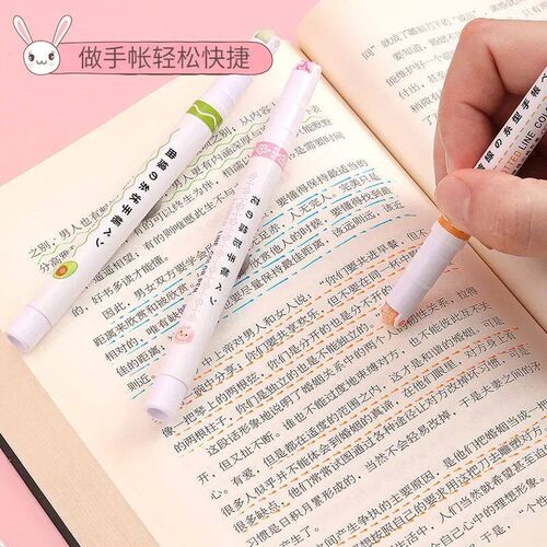 6ps Curve Wave Line Art Marker Pens Set Color Love Star Clou