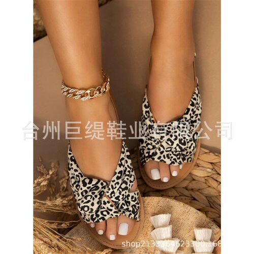 Juti 2025 Plus Size Western Flat Denim Womens Sandals