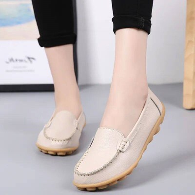 2023 Women Flats Ballet Shoes Woman Cut Out Leather Breathab