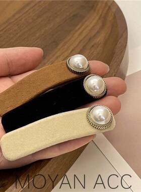 Simple Pearl Velvet Hairpin Womens BB Clip All-match Hairpi