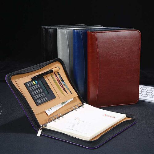 A5 business loose-leaf notebook with calculator zipper bag m
