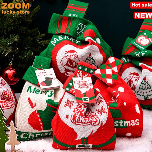 Christmas gift bags,Handbag,Knitted Bag canvas decoration