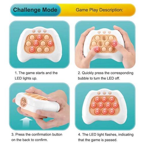 Pop Game Light Quick Push Game Pop Electronic Fidget Console