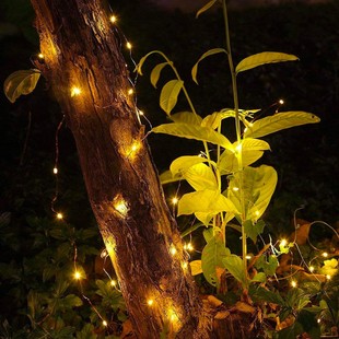 LED solar copper wire lights outdoor Christmas light string