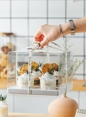 纸杯蛋糕盒Cupcake packing box Muffin cup packing box transpa