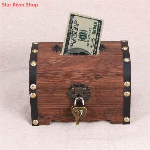 Vintage Treasure Storage Box Piggy Bank Organizer Saving Box