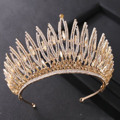 Silver Color Crystal Queen Big Crown Tiara Rhinestone Weddin