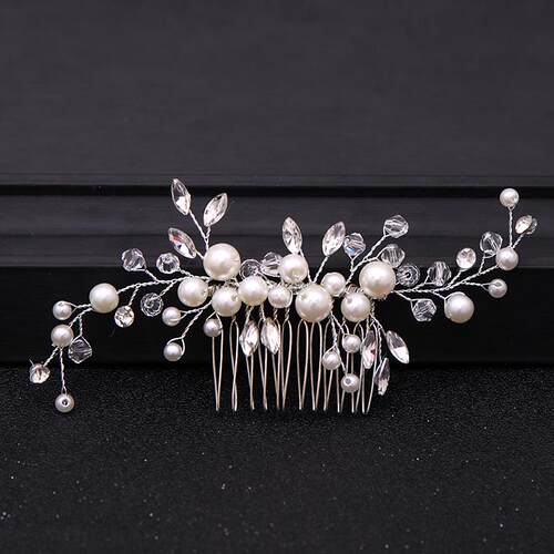 Hot Sale Silver Color Tiara Hair Combs For Women Bride Cheap
