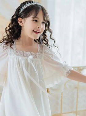 Palace Style Baby Girl Princess Nightdress Spring Summer Sho