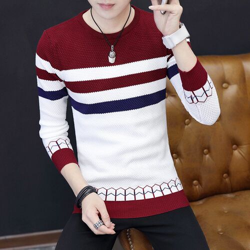 Mens Sweaters New Classic Simplicity Pullover O-Neck Sweater