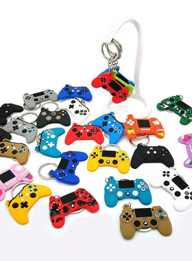 10pcs Video Game Controller Keychains PVC Handle Key Ring Ga