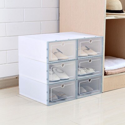 3PCS Transparent plastic shoe box dustproof Shoes cabinet