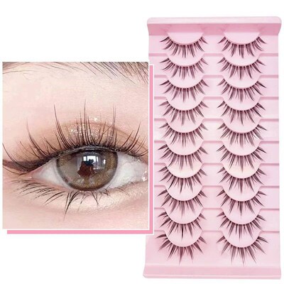 10 pairs Natural Lashes Manga Full Strip Lashes Makeup Bulk