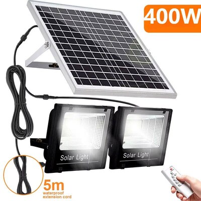 400W Led Solar Light High bright 2 Head Flood Light Waterpro