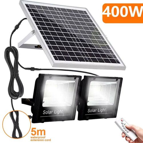 400W Led Solar Light High bright 2 Head Flood Light Waterpro