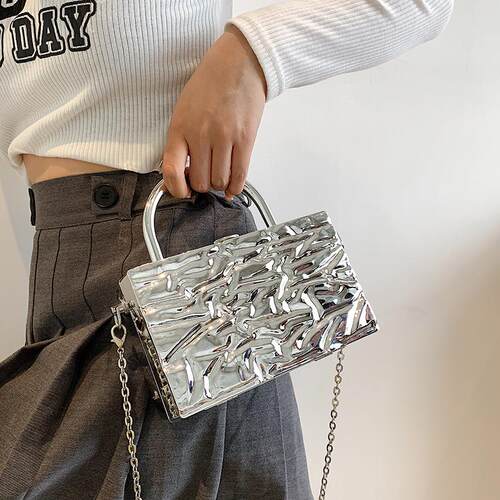 Metal Handle Box Design Women Party Clutch Bag 2023 New Shou