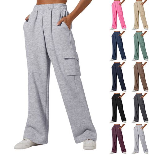2025 Casual Pants Womens Loose Lazy Dape Straight Wide-leg
