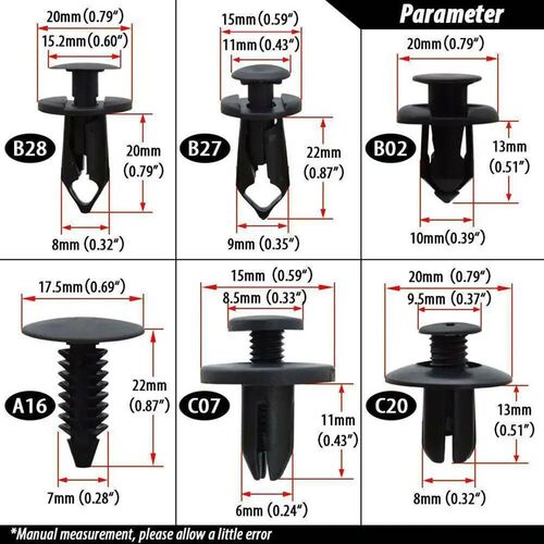 635pcs Car Plastic Fastener Clips Set with Box Mixed Auto Bo