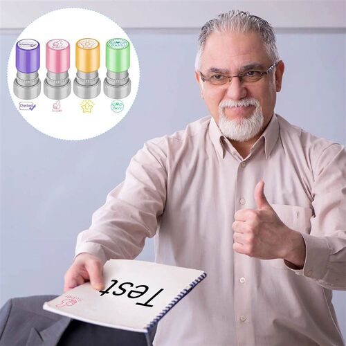 8-Pack Teacher Stamps Self-Refilling Ink Teacher Stamp Set P