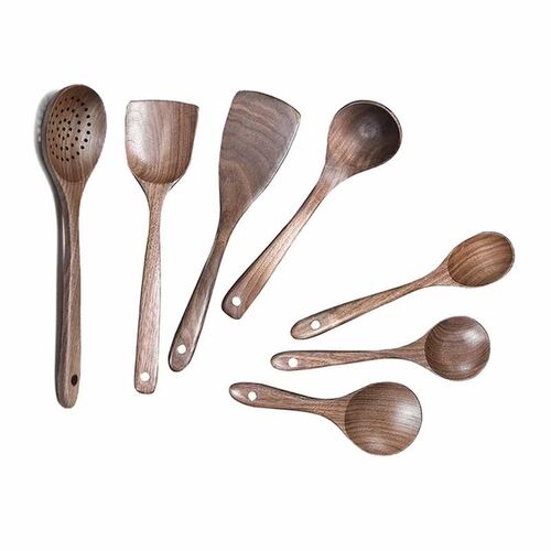 Hot 7 Pcs Wooden Kitchen Cooking Utensil Set Wooden Soup