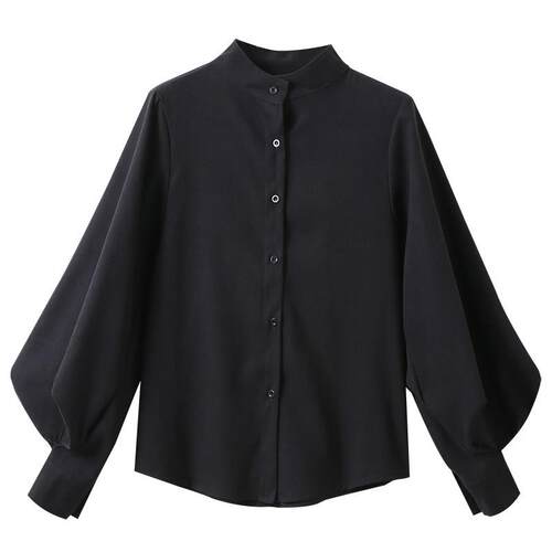 Big Lantern Sleeve Blouse Women Autumn Winter Single Breaste