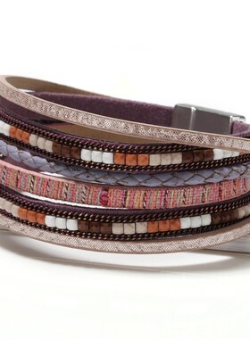 Bohemian Handmade Leather Bracelet波西米亚手工皮革手链手饰