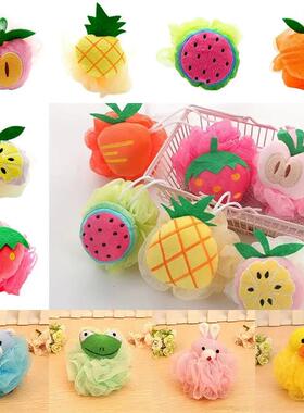 Cute Bath Shower Sponge Loofahs Mesh Pouf Shower Ball Colorf