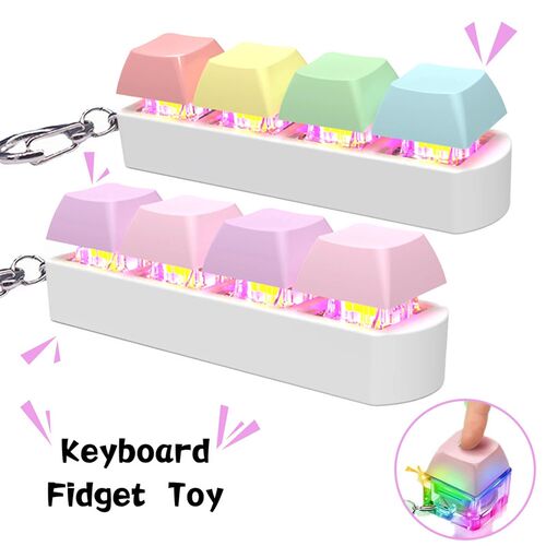 LED Keyboard Key Toy Sss Relief DIY Fidget Button Keycap Fid