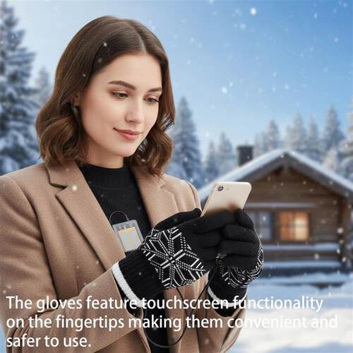 USB Electric Heated Gloves Touch Screen Outdoor Riding Skiin