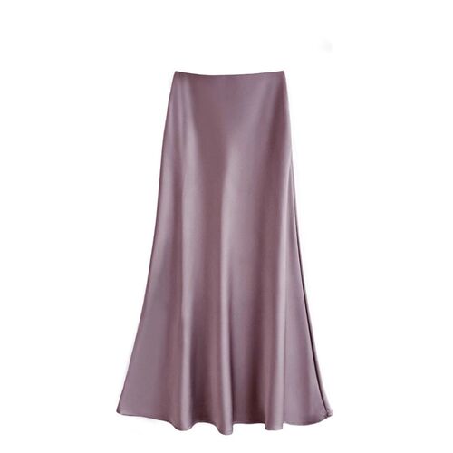 French Style Elegant Light Luxury Satin Dape Skirt Womens H