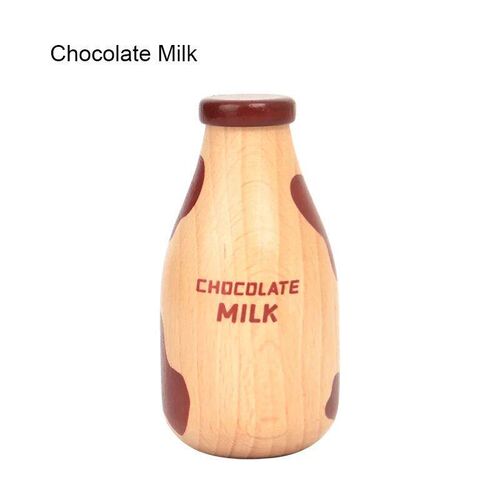 Wooden Pretend Play Milk Bottle Kitchen Toys Role Play Set f