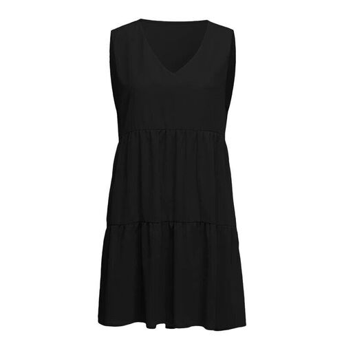 Summer Women??s Dress Fashion Solid Color Loose Dress Slee