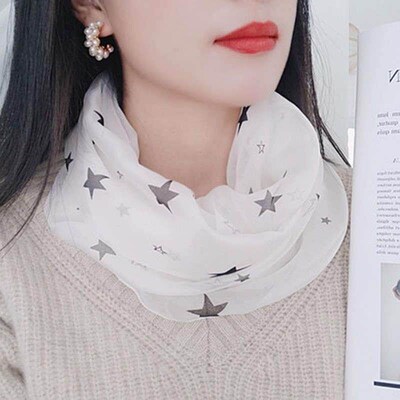 Korean Women	s Five-Pointed Star Print Neck Neck Guar