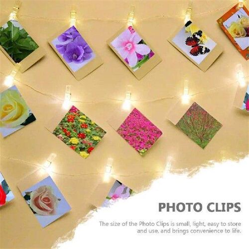 100 Pcs Transparent Photo Folder Acrylic Clip Cling Paper