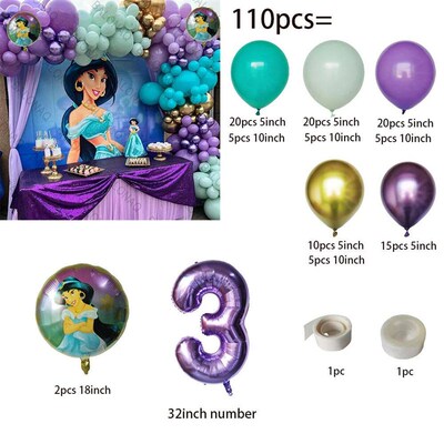 Aladdin Jasmine Girl Birthday Party Foil Balloons Decoration