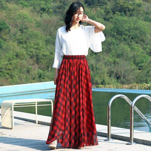 Womens Skirt Spring and Summer New High Waist Slimming Mid-