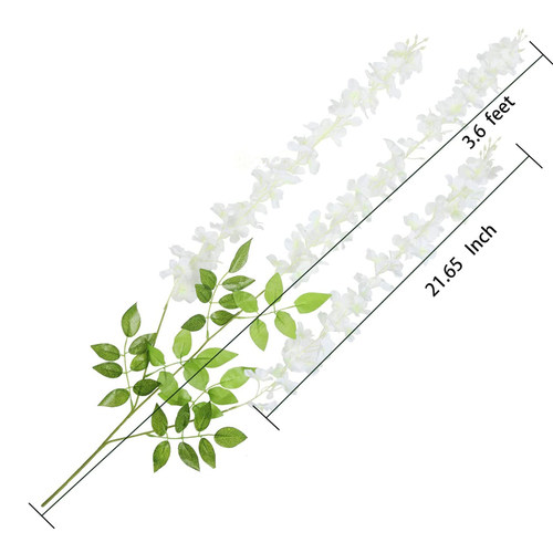 12pcs Artificial Wisteria Flowers Ratta Extra Long Thick Vin