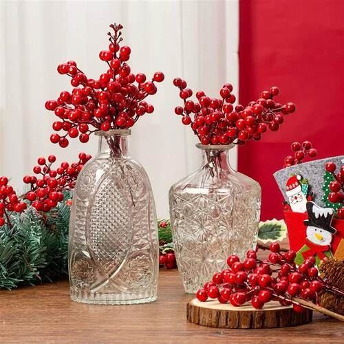 Christmas Faux Winter Berry Sprigs Artificial Red Berries St