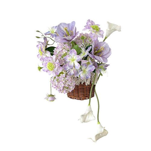Rattan Flower Basket Artificial Flower Hanging Wall